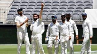 1st Test: India 15/2 at lunch after Australia wag to 243